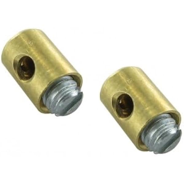 20 Morsetti Fermacavo In Acciaio Inox 1/8 Per Freni E Acceleratore - Per Go Kart, Bici, Moto