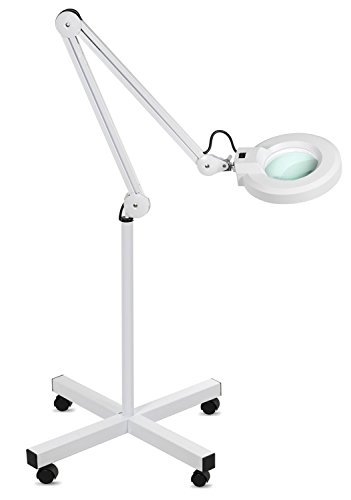 Crisnails® Lámpara de Manicura UV/LED Lupa con Soporte Laminado para Uso Móvil (Lupa Con Pie UV)
