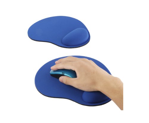 wortek Mauspad aus Stoff mit gummierter Unterseite & Handballenauflage für ergonomische Bedienung – Blau - 6