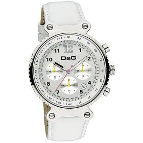 D&G DW0305 'Rhythm' Silver Dial White Strap Watch