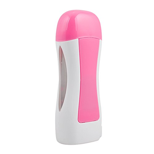 Denshine Personal Professional Depilatory Roll On Wax Heater Hot Cartridge Epilator Hair Removal Warmer Grainer UK Plug Salon and Home Use (Pink and White)
