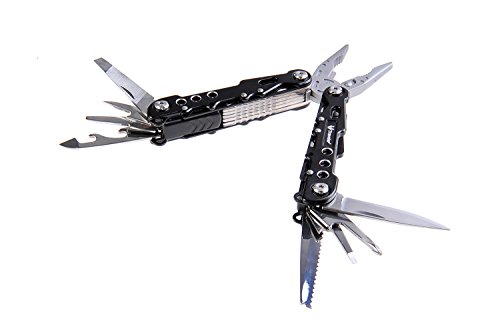 Huntington Traveler Premium Multifunktionswerkzeug: Zange und 8 Werkzeuge aus extra hartem 3CR13 Edelstahl, MQ007-8G (DE)