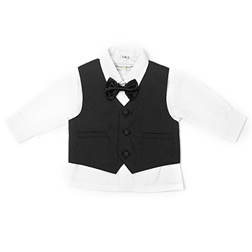 Schicker Taufanzug / Baby-Anzug 5-teilig, schwarz uni - 2