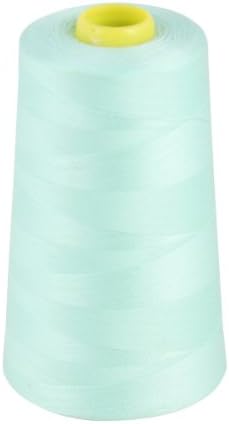 OVERLOCKING THREAD - OVERLOCKER THREAD - POLYESTER THREAD - INDUSTRIAL SEWING THREAD - 4 X 5000 YARD SPOOLS - LARGE COLOUR SELECTION INCLUDING: BLACK WHITE RED BLUE CREAM NAVY PURPLE PINK GREEN GREY BROWN OLIVE SKY GOLD (MINT GREEN 252)