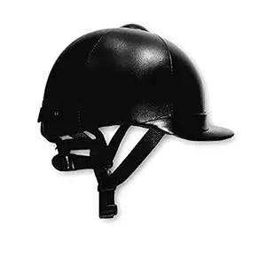 Black Rexine Horse Riding Helmet