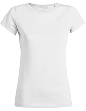 YTWOO Amy Damen Basic T-Shirt aus 100% Bio-Baumwolle mit Rundhalsausschnitt und taillierte Passform, Bio Kurzarmshirt...