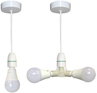 Triple Led Pendant L1 &amp; 9w GLS GU10 Led Lamps 750mm Length 15,000h Warm White 3000K 900 Lumens (right image)