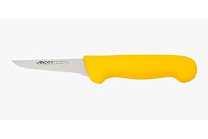Arcos Couteau Désosseur Professionnel Acier Inoxydable Nitrum 100mm - Manche Ergonomique Jaune, Idéal pour Viande et Jambon, Série 2900
