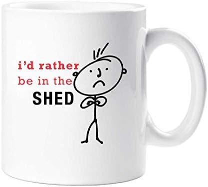 60 Second MakeoverLimited Mens I'd Rather Be in The Shed Mug Garden Shed Present Dad Boyfriend Gifts for Men Gardening Fathers Day Grandad Gifts for Gardeners Man Cave Accessories Allotment