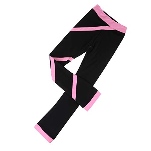 perfk Pratique du Patinage Artistique Pantalons Molletonnés Skate sans Pied Collants Leggings pour Les Femmes Et Les Filles - Rose 120cm