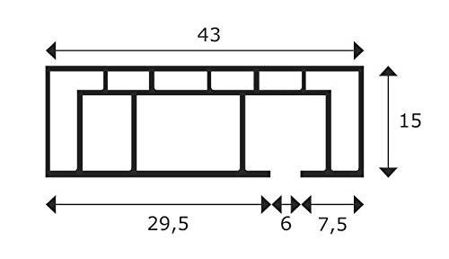 Vorhangschiene / Gardinenschiene 1- und 3-Lauf weiß (1-läufig 60cm) - 2
