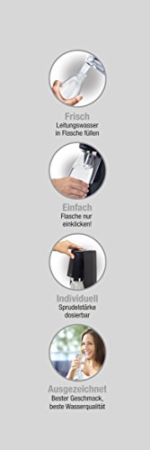 SodaStream Easy Wassersprudler zum Sprudeln von Leitungswasser, macht aus Leitungswasser Sprudelwasser – ohne schleppen. mit 1 Zylinder und 1L PET Flasche (BPA frei); Farbe: schwarz - 4