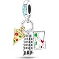 Italy Symbols Charm 925 Sterling Silver Dangle Charm Compatible with Pandora Charms,and Many Other UK Charm Bracelets.