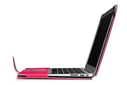 HASESS Weich PU-Leder Folio Hülsen Case Notebook Laptop Tasche Tragen Pouch Abdeckung für Apple Macbook Air 13″ A1369 A1466 + Klar TPU Tastatur Abdeckung + Klar LCD-Schirm-Schutz – Rosa - 8