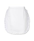Alexandra STC-W83WH-R Short Waist Apron, Plain, 67% Polyester/33% Cotton, One Size, White