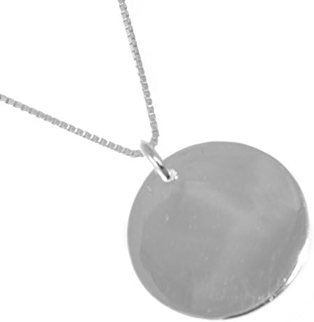 Online Exclusive Sale Price: Geometric Sterling Silver Jewellery: Simple Plain Circle Pendant (N322)