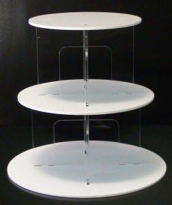 Classikool 3 Tier Circle White Acrylic Cup Cake Party Wedding Stand - TK3CWHITE