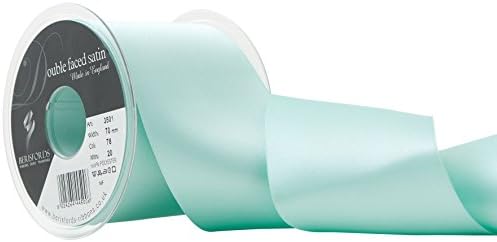 Berisfords 70 mm x 20 m Double Faced Satin Ribbon, Aqua
