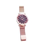 JEOHMMA Damen Sternenhimmel-Armbanduhr mit Edelstahl-Mesh-Band für Frauen, Business-Kleid, Casual Quarzuhr
