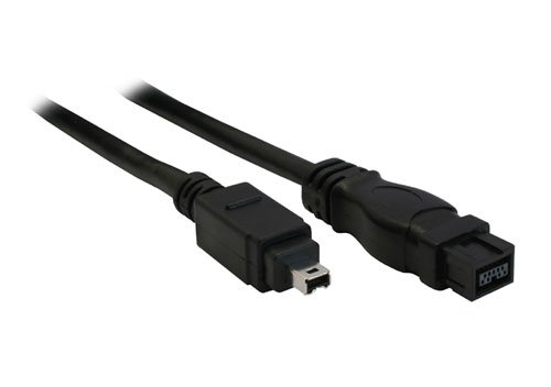 InLine 34902 FireWire Kabel (IEEE1394, 4-polig Stecker-auf-9-polig Stecker, 1,8m) schwarz