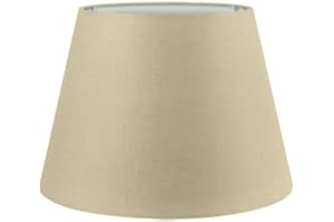 Wogati® Premium Lampshade, E14/E27, Cotton, Various Sizes and Colours, Colour: Beige, Size: L, Lampshade for Floor Lamp, Hanging Lamp, Table Lamp