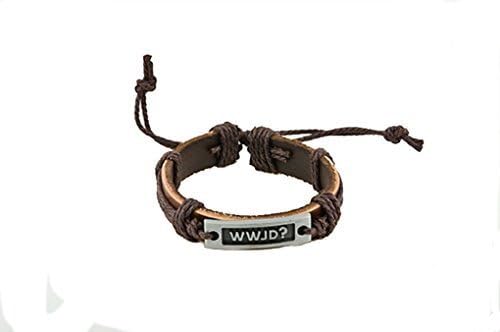OFA Products6055 Leather Bracelet with Metal Plate and WWJD Text