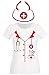 Produktbild aprom T-Shirt Krankenschwester Kostüm mit Haube Fasching JGA Gruppenkostüm Karneval (L)