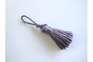 Sew-select 10 Mini craft tassels - Small 3.5cm long + loop decorative key tassels (Lilac)