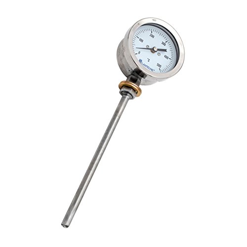Wasserdicht / Rauchdicht 500 °C Grad Backofen / Ofen / Grill / Tandur / Smoker / Räucher Thermometer Analog und Bimetall . Durchmesser 63 mm und 15 cm lang - 2