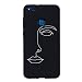 Produktbild Everainy Huawei P10 Lite Hülle Silikon Bumper Gummi Kreativ Neu Cover Hüllen für Huawei P10 Lite Handyhülle Einfach Stoßfest TPU Stoßstange Schwarz Schutzhülle (Gesicht)