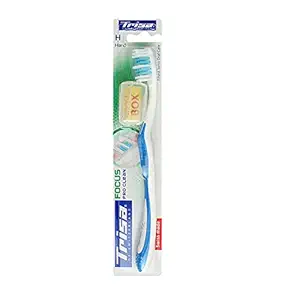 Trisa Focus Pro clean soft toothbrush with Hygiene Cap (Assorted Color)
