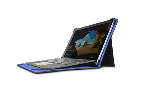 Maroo Tactical Folio für Microsoft Surface Pro 3 / Pro 4 / Pro (2017) – von Microsoft zertifizierte Schutzhülle [Nylon & Diamond Grip | Patentierte Halterung | Type Cover kompatibel | Standfunktion Stylus Halter] – schwarz – MR-MS3451 - 2