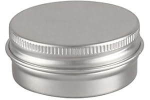 ZEOABSY 20 Piezas Tarros de Aluminio con Tapa Rosca 15ml, Plata Tarros de Aluminio Vacíos Redondo para Contenedor De Cosméticos Cremas Caja de almacenaje con 5 Espátula y 1 Etiqueta