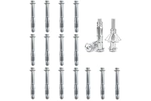 DAIRYCOF 15 Stück Hohlraumdübel Metall verzinkt Hohlwanddübel M8x80mm Expansion Nuts Hohlraumdübel Dünne Befestigungen für Befestigungen in Gipskartonplatten (15, M8*80mm)