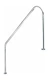  Pasamanos baranda de bajada piscina FX L. 1219mm. Acero Inoxidable AISI 316. Dos puntos de apoyo dos escalones pletinas + tornillos + tacos + embellecedores. REGALO Limpiador de acero
