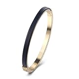 DOQIAODE Damenarmband 18K Gold plattiert minimalistisch einfach cool Style Gold schwarz