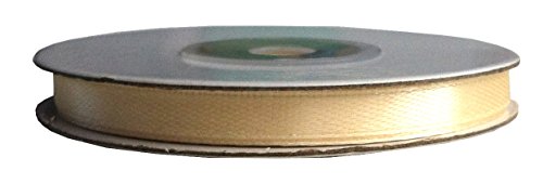Satinband 25 Meter x 6mm in 31 Farben; Satin Stoff Rolle/ Hochzeit Dekoband Geschenkband Party Nähen Basteln Autoschleife (10. Creme)