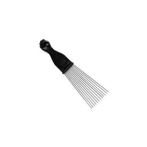 Afro Comb Long Fan Metal Pik with Fist Handle