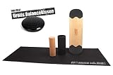 Logo grabado. BoarderKING Juego de Patines Incluye: Roll and Mat - Tabla de Equilibrio para Tabla de Surf para Interior, 140 mm