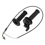 conjunto fox motocross 2018 Color: negro cable y mangos - SODIAL(R)conjunto de cable de giro y punos de acelerador para bicicleta de cross ATV PIT de 90cc,110cc,125cc negro