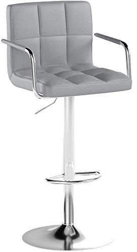 Songmics 2 x Barhocker mit Armlehnen Lehne Belastbar bis 200 kg grau LJB93G - 10