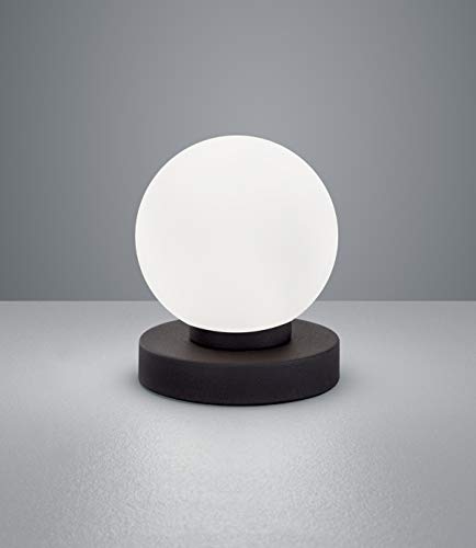 Reality Leuchten Tischleuchte Kugellampe / 3-Stufen Touch Me Dimmer / Glas weiß / ø 12 cm H: 15 cm / rost R5400-24 - 3