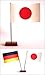Produktbild Tischflagge Japan 90x140 mm plus Bonus-Flagge nach Wahl, mit Ständer aus Holz, Gesamthöhe ca. 20 cm Tisch Flagge Fahne