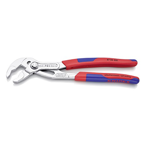 Knipex 87 05 250 Cobra, verchromte Hochleistungs-Wasserpumpenzange mit Schnelleinstellung und schlanken Mehrkomponenten-Griffhüllen, 250 mm - 2