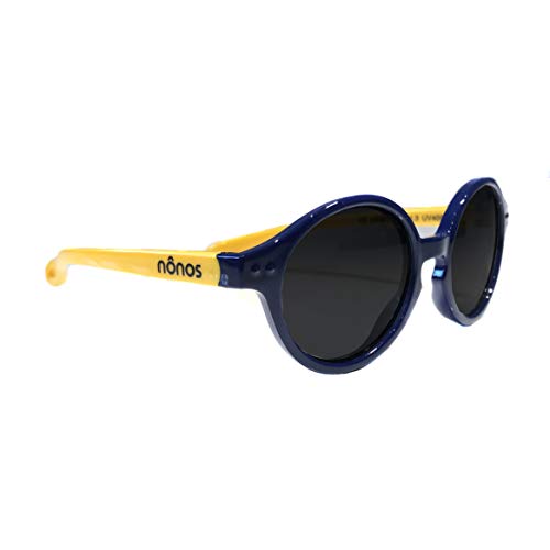 Nonos, gafas de sol de calidad para bebés. Totalmente flexibles y resistentes. Polarizadas, Protección 100% UV. Indicadas para niños y niñas de 1 a 3 años. (Azul-Amarillo)