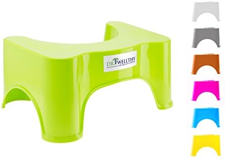 Quality Contor Dr. Wellthy - THE Toilet Stool! Non-Slip Material - Designed for Anti-Constipation - Heal Hemorrhoids - Squat Toilet Stool - green