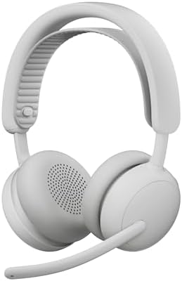 Logitech Zone Wireless 2 ES - Cuffia con microfono wireless con cancellazione del rumore e ANC ibrida adattiva, Bluetooth - Bianco