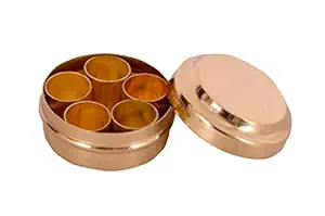 Desi Toys Brass Miniature Pretend Play Set Masala Box, Collectible