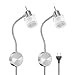 Produktbild ledscom.de Leseleuchte MIRAS mit Schwanenhals, Schalter und Stecker Chrom matt GU10 Wand-Lampe 5.8W =48W 320lm 30° warm-weiß, 2 STK.