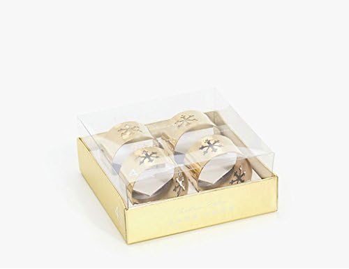Liuyu Kitchen Home Snowflakes Pattern Golden Napkin Ring Napkin Buckle 4 Pcs / Set